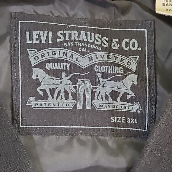 Levi's Men's Size XXXL (3XL) Lightweight Lined Bomber Jacket Black Rain Jacket - Picture 3 of 16